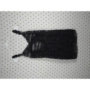 Victorias Secret VINTAGE y2k Black Lace Stretchy Dress Slip Lingerie MEDIUM